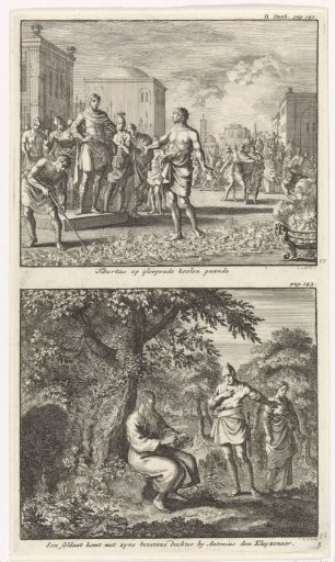 Saint Tiburtius walks over hot coals and Saint Anthony who heals a possessed woman