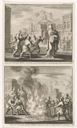 Lucius, the Arian bishop of Alexandria, steps on a ball and the purification of the ball with fire