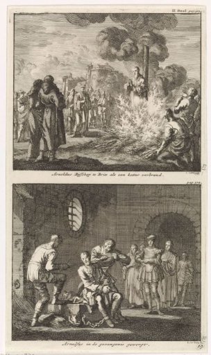 Arnoldus, bishop of Brix, is burned at the stake and Arnulfus is strangled in a prison
