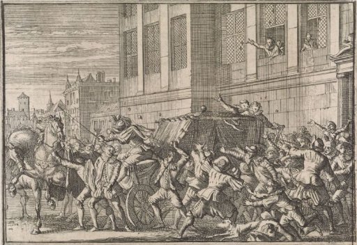 Attack in Madrid on the Carriage of the Count of Olivares, Gaspard de Gusmán, 1643