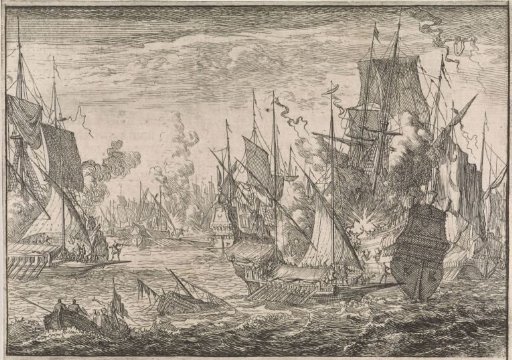 Naval Battle Between Turkish Warships and Galleys of the Knights of Malta, 1644