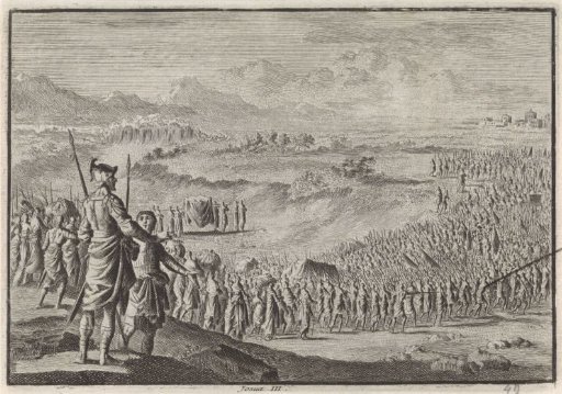 Israelites cross the dry Jordan