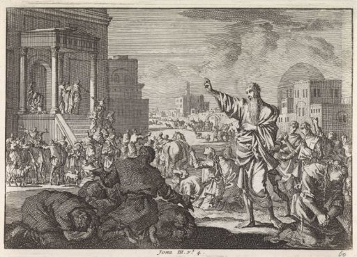 Jonah foretells the downfall of Nineveh