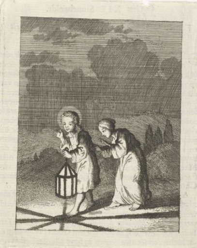 Christ Leads the Personified Soul with a Lantern Through the Night