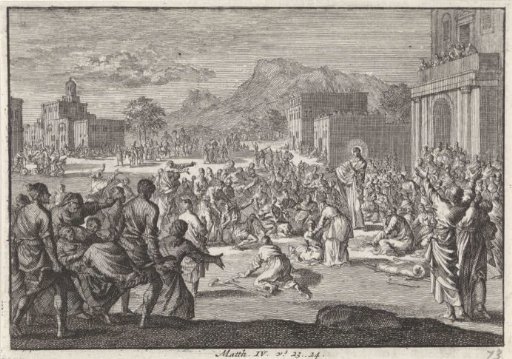 Christ Preaching to a Crowd in a Square