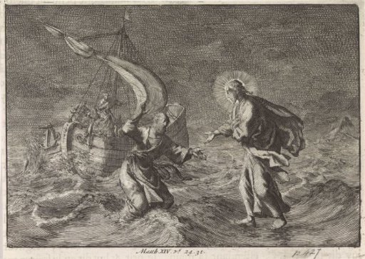 Christ Walking on the Water During a Storm on the Lake of Galilee