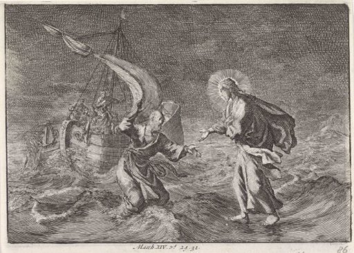 Christ Walking on the Water During a Storm on the Lake of Galilee