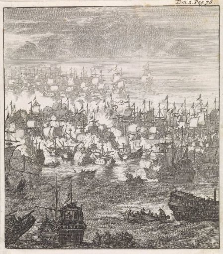 Naval battle at Beachy Head, 1690