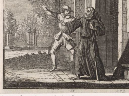 During an attempt at conversion, the abbot of Vitalis receives a blow to the face