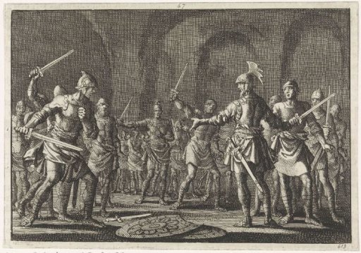 Josephus after the capture of Jotapata with 40 companions in a cave