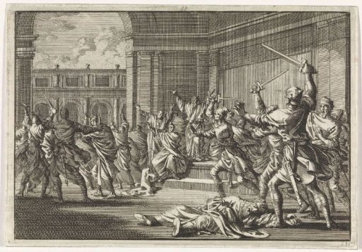 Riot and battle in the temple at Jerusalem