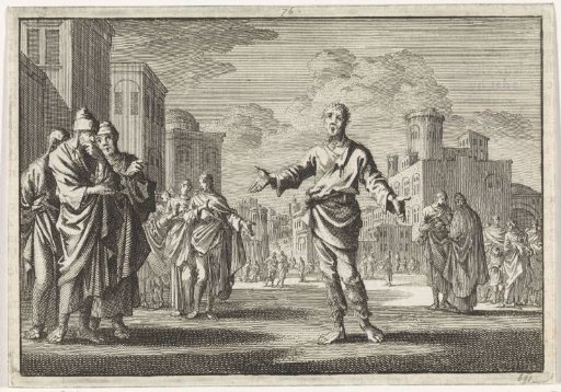 Jesus, son of Ananus, walks through the streets of Jerusalem