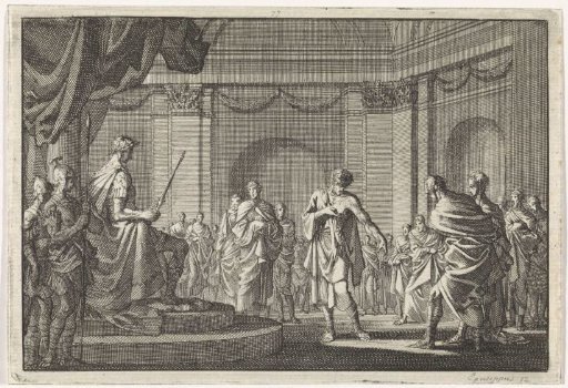Antipater shows Caesar his wounds