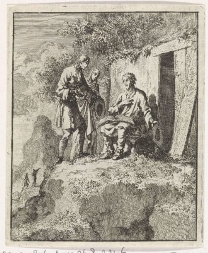 Hermit Visited by Two Figures