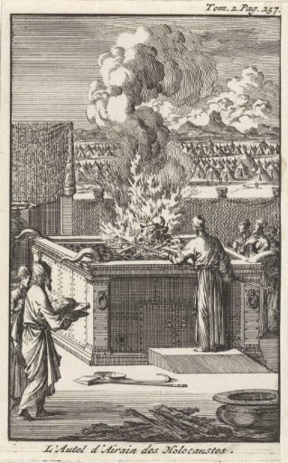Priest Offering a Bull on the Burnt Offering Altar