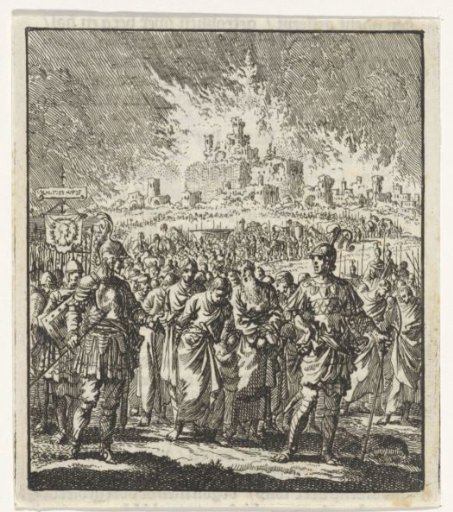 The Israelites Leave the Burning Jerusalem