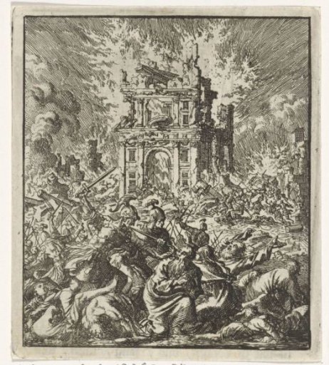 Romans Killing the Jews While the Temple Burns