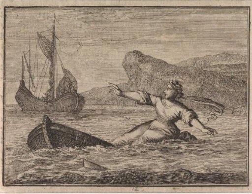 Woman on a sinking boat