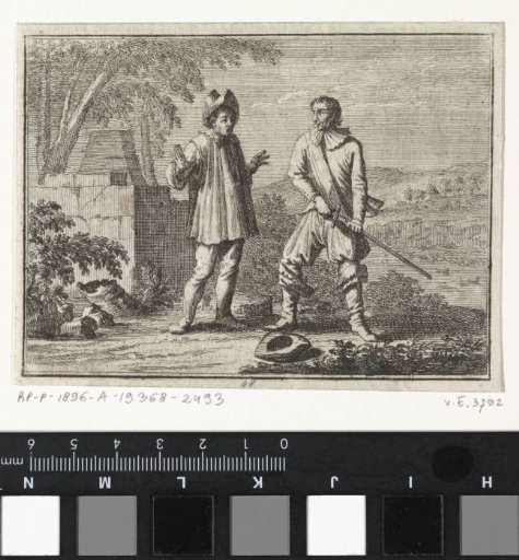 Nobleman draws his sword against a peasant who slandered him.