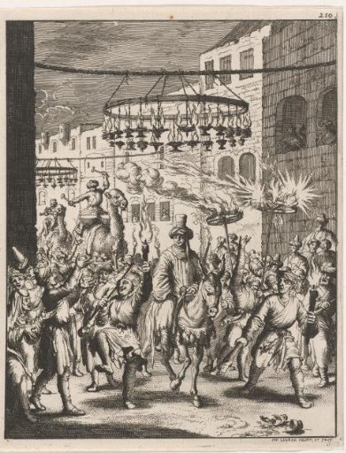 Carnival procession with torchlight and music