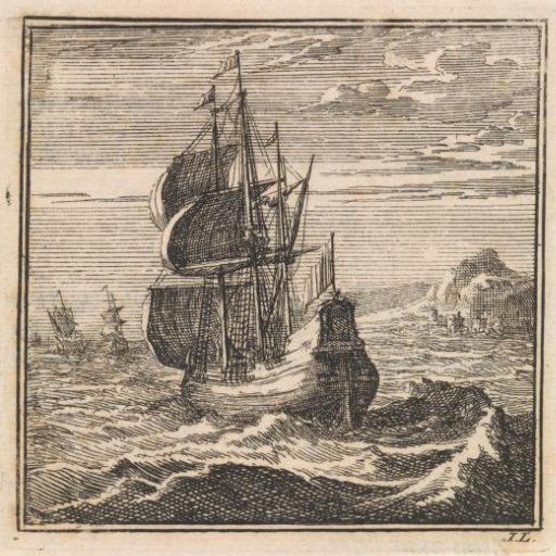 Seascape with a three-master and two smaller sailing ships