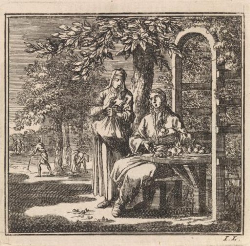 Man showing various nuts to a woman