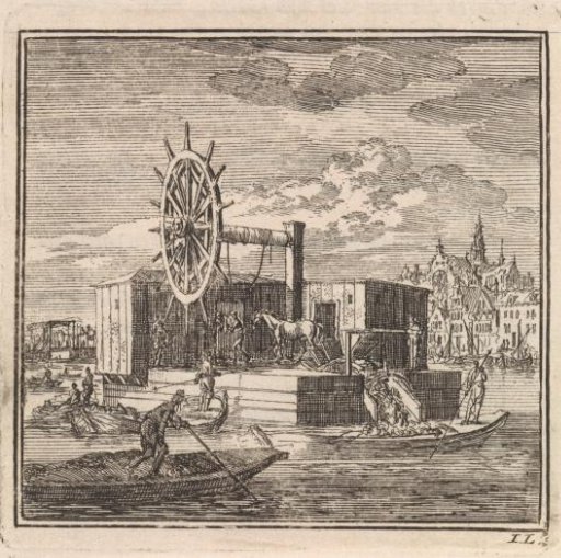 Dredging mill on the edge of a town