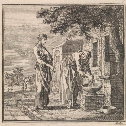 Woman washing her hands while another woman watches