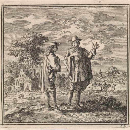 Man showing his hand with glove to a companion