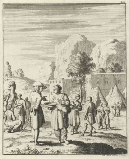 Welcome of the writer Jean de Thevenot by the women of Ghetschi