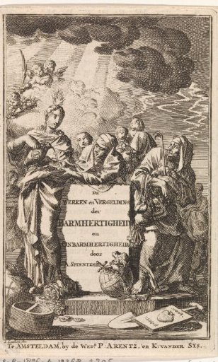 Title page of Adriaan Spinniker 'The Works and Recompense of Mercy and Unmercy' 1711