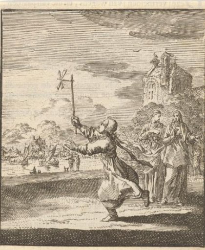 Child Playing with a Windmill Toy