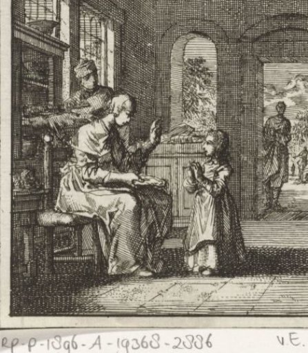 Mother teaching her child to pray