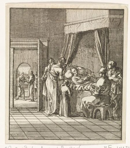 Family around the deathbed of father