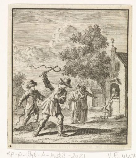 Children playing with whips