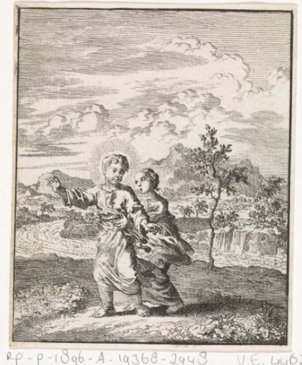 Christ Leads the Personified Soul through a Landscape