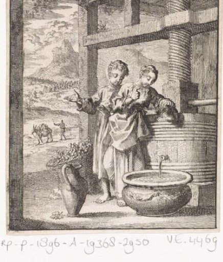 Christ and the Personified Soul Fill a Jug with Wine at a Wine Press