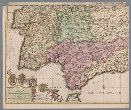 Map of the south of Spain and Portugal