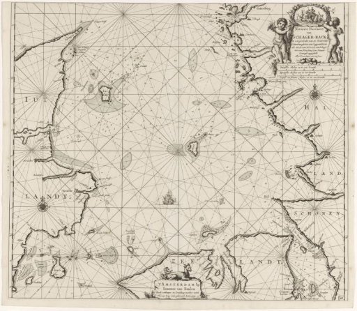 Chart of Denmark with the Skagerrak and the Kattegat