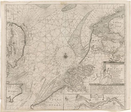 Chart of the southern part of the North Sea and a part of the east coast of England