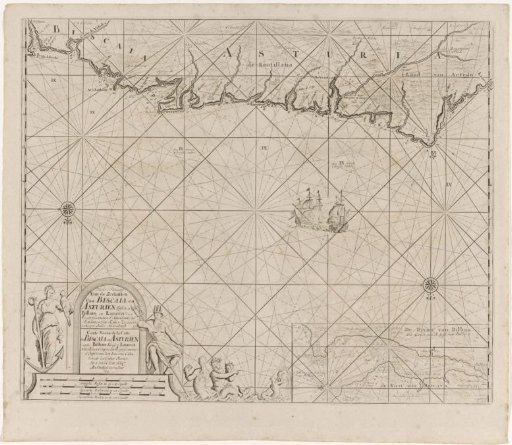 Sea chart of part of the Bay of Biscay near Bilbao