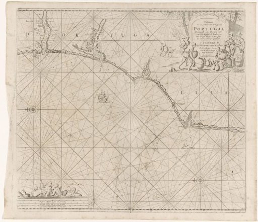 Sea chart of a section of the south coast of Portugal