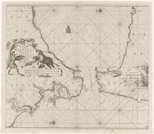 Sea chart of the Strait of Gibraltar
