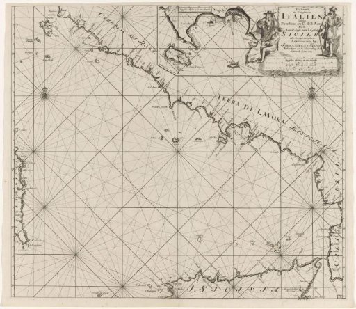 Chart of part of the south-west coast of Italy and the north coast of Sicily
