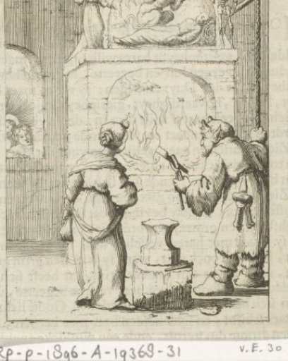 Lady World and the devil in a smithy