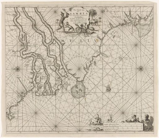 Sea chart of the coast of Gambia and part of the coast of Senegal, Guinea and Sierra Leone