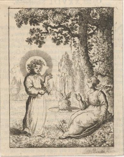 Christ and the personified soul at a fountain