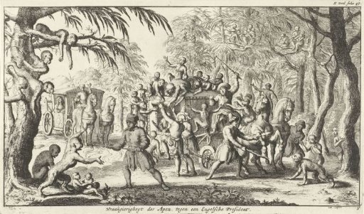 Monkeys attack a travelling carriage