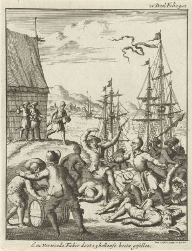 Fakir attacks a group of sailors with a knife