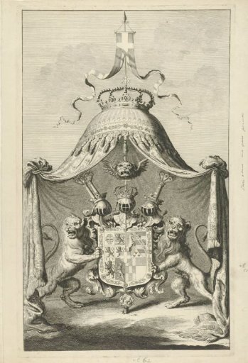 Coat of arms of Savoy flanked by two lions